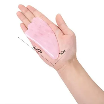 Фън шуй розов Розов кварц Gua Sha Board-терапевтичен релеф и обновяване на кожата W3462