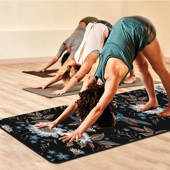 Цветен принт замшевый килимче за йога с дебелина 6 мм екологично чист нескользящий гореща йога, най-килимче за йога SBS пилатес, подложки фитнес матрак