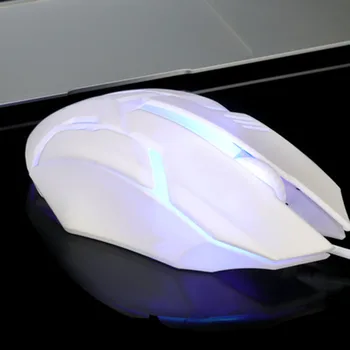 Цветен светлинен кабелен USB куплунга, а оптична настолна мишката за офис компютър PC лаптоп игри на мишката