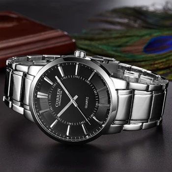 Часовник за мъже на топ луксозна марка CURREN Кварцов спортни часовници, водоустойчиви мъжки напълно стоманени армейските военни мъжки часовник Relogio Masculino