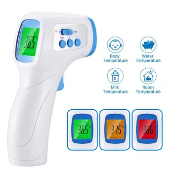 Челото безконтактен инфрачервен термометър тялото ABS за възрастни и деца с LCD дисплей на цифров лазерен температурен инструмент 1 компл.