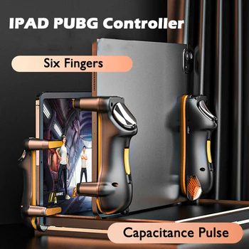Шест пръста Ipad PUBG контролер капацитет регулируема мобилна игра на спусъка L1R1 бутон геймпад джойстик дръжка аксесоари за таблети