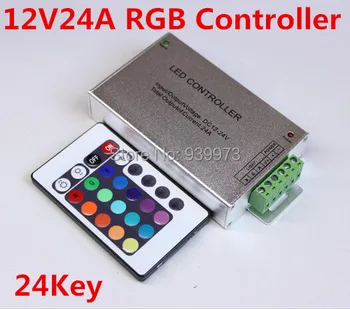1 бр./лот DC12V/24A /288W24 Key LED IR дистанционно управление за RGB SMD LED Strip Светлина, с функция за автоматично запаметяване Безплатна доставка
