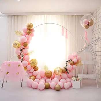 10 фута кръг балон венец обръч комплект жълто синьо, розово балони листа с четка сватбен фон Рожден Ден, Юбилей, парти декор