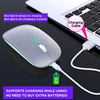 1600 DPI USB оптична безжична компютърна мишка 2.4 G приемник супер тънък мишката акумулаторна ергономична безжична мишка за PC, лаптоп