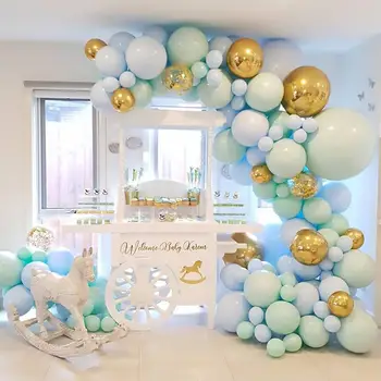 169шт тестени изделия балони венец арка розово злато конфети балон Сватба, Рожден Ден, балон, рожден ден декор деца детски душ