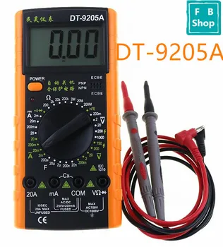 1бр DT-9205A цифров LCD амперметър ac/dc съпротивление капацитет тестер мултицет DT9205A