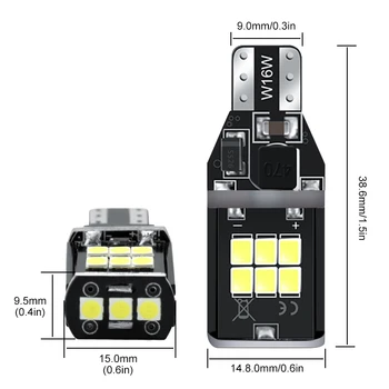 2 елемента автомобил гръб светлини W16W T15 Бяла led лампа 921 912 LED за Mitsubishi Asx