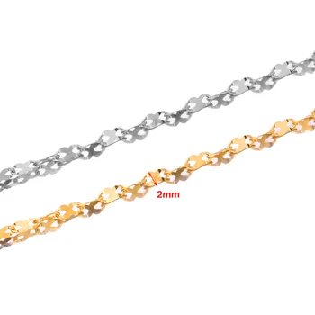 2 м/лот нова неръждаема стомана плоска овална Устна форма Water-wave Infinite Symbol Chain for Pendant Necklace направи си САМ Бижута Making Findings