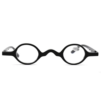 2019 Ретро Кръгли Очила За Четене Мода Eyelasses Mini Small Пластмасова Рамка Лупа Очила С Джоб За Очила Дело Топ
