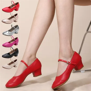 2020 нова марка Латинска танцови обувки за съвременните жени бална зала танго момичета дамски маратонки мода двойка червени устни танцови обувки с 5 см. ток