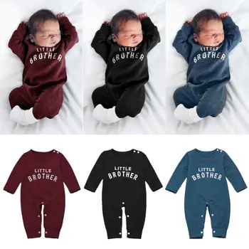 2020 ново бебе момче момиче гащеризон с дълги ръкави удобен топло азбука гащеризон новородено детски дрехи