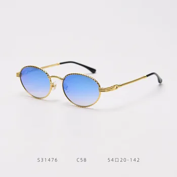 2021 старомодни кръгли очила на Мъже, Жени Овалния метална рамка слънчеви очила steampunk ретро слънчеви очила жени луксозни очила с UV400