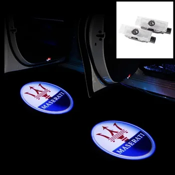 2pcs Car LED Door Welcome Logo Light Door Logo Projector Light за Maserati Quattroporte Ghibli Леванте
