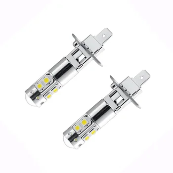 2pcs Top Quality High Bright White H1 50W High Power 10SMD LED Car Fog Replacement Lamp Bulb Automobile Driving Светлини DC12V