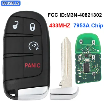 3 + 1/4 бутон Smart Remote Key Fob 433MHz с 7953a / ID46 чип FCC ID: M3N-40821302 за Dodge Durango Journey-2018