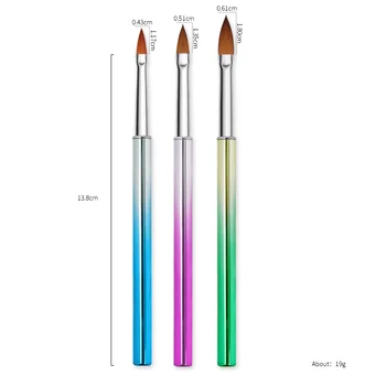 3 бр. гальваника цветни Nail Art Brush Set дърворезба, живопис ноктите Pen Extension САМ гел за нокти Маникюр четка комплекти инструменти