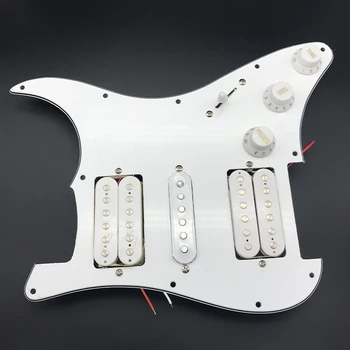 3-слойный HSH Loaded Prewired Electric Guitar Pickguard Pickup Alnico 5 адаптери за електрически китари FD ST Style White китарните партии