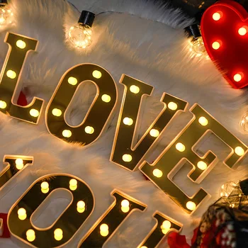 3D азбука писмо led светлини палатка знак номер лампи украса лека нощ за партито спалня Сватба, рожден Ден, Коледа интериор
