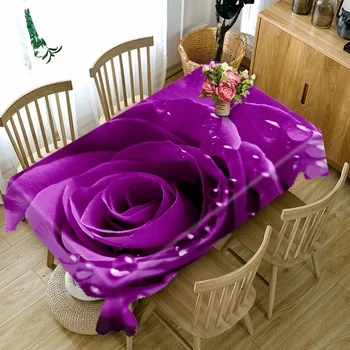 3D покривка, красива лилава роза модел пылезащитная покривка сватбен банкет украса покривка домашен текстил за доставка