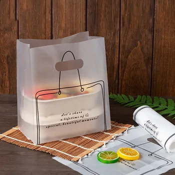 50 бр. Малка Маргаритка пластмасови подарък пакети за съхранение на пазарски чанти с дръжка Коледа сватбата полза чанта бонбон торта опаковка чанти