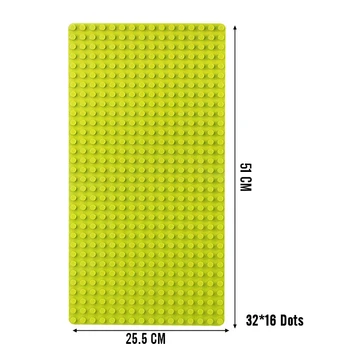 512 Duploes Big Bricks САМ Compatible Green Board Base Plate 32*16 точки 51*25,5 см Baseplate Big Size Building Blocks Fllor Toys