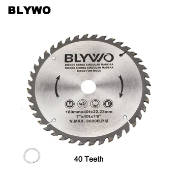 7 инча, 40 зъбите TCT диск трион за общо предназначение, твърда и мека дървесина, 22.23 мм вътрешен отвор