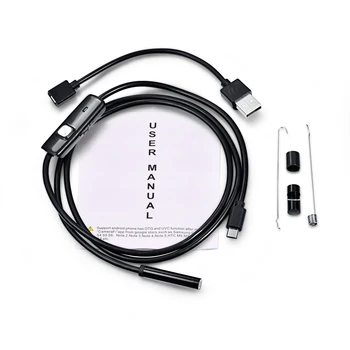 7mm HD Endoscope Camera Suitable For Android PC Waterproof Mini USB Inspection Mirror, Brightness Adjustable Lengthen 3.5 M~10M