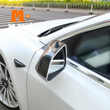 ABS, странична врата на колата огледало за обратно виждане дъжд вежди капак завърши стикер за Тесла Model3 Модел 3 2017 2018 2019 2020 аксесоари