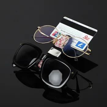 Bling Crystal Car Sun Visor Слънчеви Очила Притежателя Клип На Универсален Диамантен Билет Карта Скоба Закопчалката Клип Автомобилни Калъфи За Очила Преносим