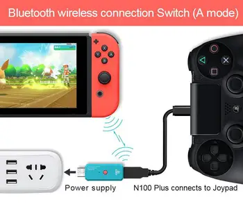 Coov в n100 ПЛЮС за PS4/Xbox One wireless controller Converter Adapter To Nintendo Switch NS Wired GamePad Joystick Converter