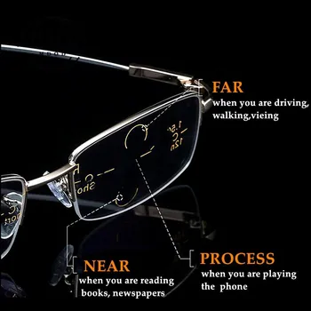 CRSD Metal Frame Anti-blue Light прогресивно мультифокальные очила за четене мъжки женски универсален UV-защитни огледала далечния преглед