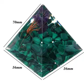 Crystal зелено Дърво на жизнената енергия кръг изцеление Crystal рейки пирамида чакра камък Orgon Orgonite пирамида Fengshui