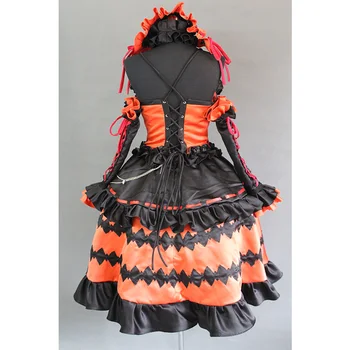 Custom Made Аниме COS DATE A LIVE Tokisaki Kurumi Cosplay Costume Full Suit Dresses+Headwear+Neckwear всеки размер Безплатна доставка