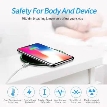 DCAE 15W Fast Wireless Charger Type C USB Qi Charging Pad за iPhone 11 XR XS X 8 10W Quick Charge за Samsung S9 S10 Note 10 9