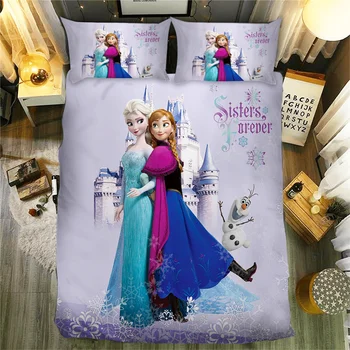 Disney Princess Duvet Cover Set 3D Cartoon Frozen Twin Full Queen King Size спално бельо Single Double Children Adults комплект постелки