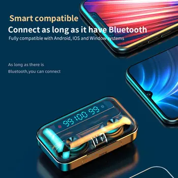 F9 TWS Wireless Bluetooth слушалки 5.0 Touch слушалки спортни водоустойчив led дисплей, микрофон, слушалки слушалки за iPhone Samsung SE