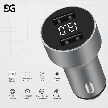 GUSGU LED Display Dual USB Car Charger Adapter 5V/3.1 A Fast Charging Phone Charger за iPhone X 8 Plus Car Charger USB Fast LED
