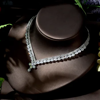 HIBRIDE мода прекрасна огърлица, обеци комплект за жени, подарък за парти сватбени услуги Femme бижута bijoux africain parures africaine, N-1371