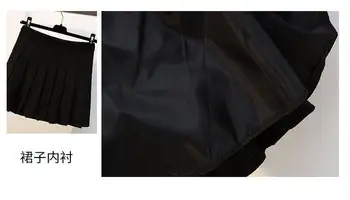 ICHOIX клетчатая мини пола комплект от 2 части на дамски зимни дрехи вязаный пуловер тоалети от две части-casual студентски корейски комплект от 2 части