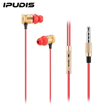 IPUDIS Магнит метал жични слушалки стерео звук телефон слушалки слушалки Слушалки с микрофон