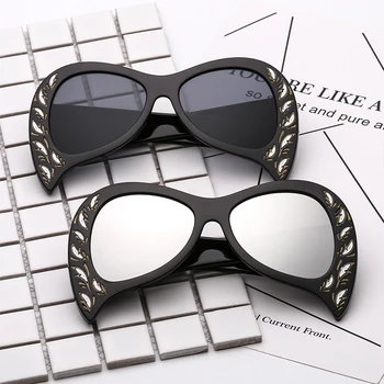 JAXIN мода пеперуда слънчеви очила за жени на личността тенденция марка дизайнерски слънчеви очила дама модерни и красиви диви очила с UV400 oculos