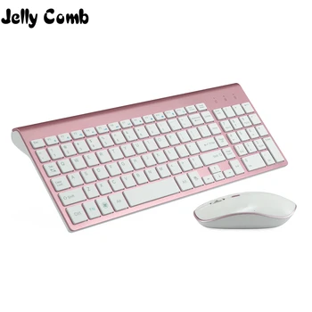 Jelly Comb 2.4 G безжична клавиатура и мишка гребен Пълен размер 102 клавиша Испания език USB безжична клавиатура за преносим КОМПЮТЪР