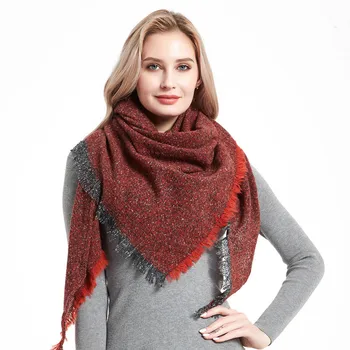 JIAYAN женски шал луксозен баба кърпа Шал Desigual за Есен-Зима триъгълник шал печат, топъл мъжки шал
