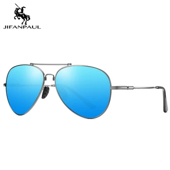 JIFANPAUL крак сплав мъжки слънчеви очила polarized дизайн на марката пилот мъжки слънчеви очила за шофиране Metail рамка за качество на извънгабаритни Пролет