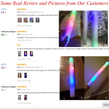 LED Colorful Foam Luminous Stick Use for Wedding with 3 Мигащи LEDLight Foam Glow Stick Party Доставки with 3 Batteries