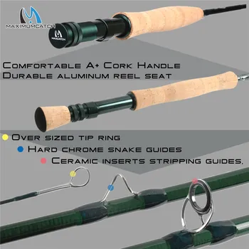 Maximumcatch Extreme 8.4 ft/8.6 ft/9ft/9.6 ft/10 фута Fly Fishing Rod 3-10wt with Carbon Fiber Fly Rod Medium Fast Fishing Rod