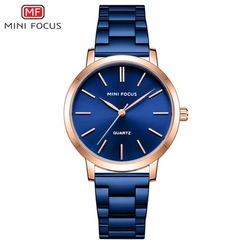 MINI FOCUS Watches Women New Luxury Quartz Watches 2020 Top Brand Fashion Blue Rose ръчен часовник Водоустойчив часовник Montre Femme