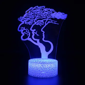 Night LED Светлини Novelty 3D лампа Сладко Toy Gift 7 Color Abstract Artist Graphics Cartoon Atmosphere Lamp For Children Kids Room