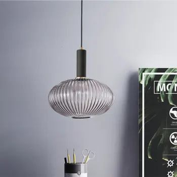 Nordic Retro restaurant colorfull glass висящи лампи творческа хол проста лампа нощна лампа LED E27 light